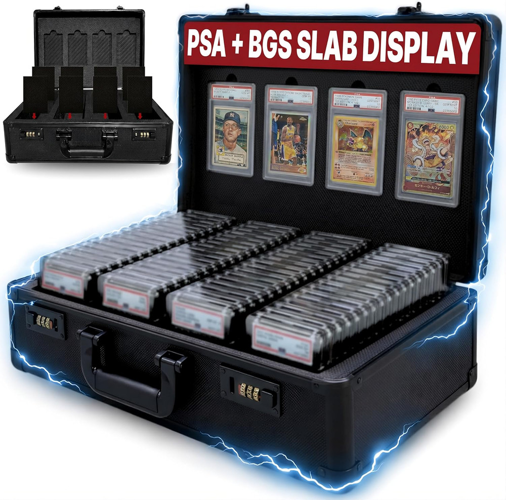 Graded Card Case - Durable PSA Slab Case with Combination Lock - 4 Row Graded Ca