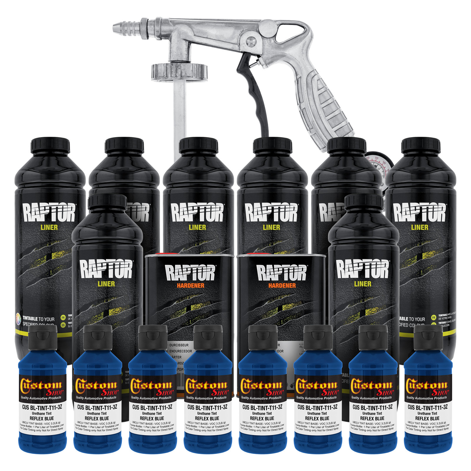 Raptor Reflex Blue Urethane Spray-On Truck Bed Liner Spray Gun,8 Liters