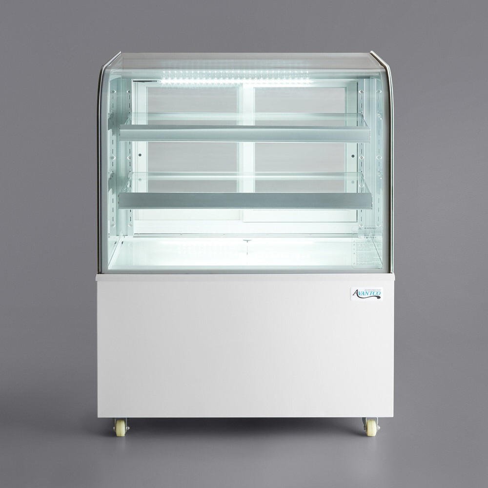 36" Curved Glass White Refrigerated Bakery Display Case