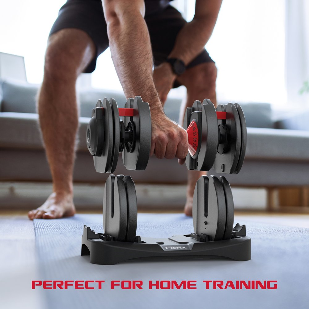 Smart Bell, Quick Select Adjustable Dumbbell, 5-52.5 Lbs., Black, Single