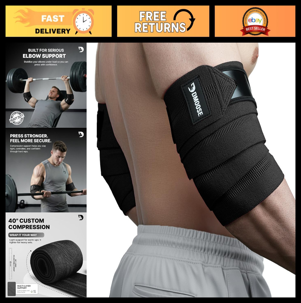 Adjustable Elbow Wraps for Weightlifting - Compression Sleeves for Joint Support