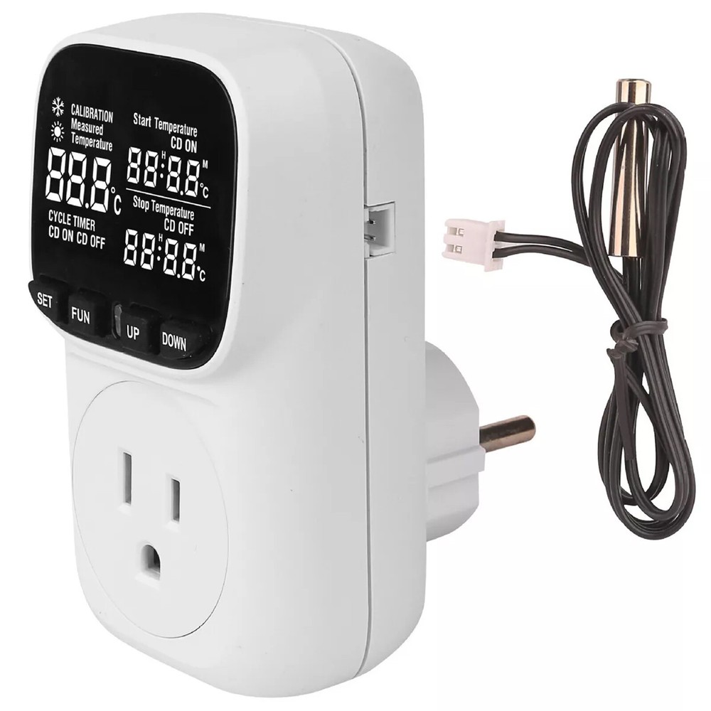 Digital Thermostat Outlet Plug Temperature Controller Outlet Socket 110V LCDsMvJ