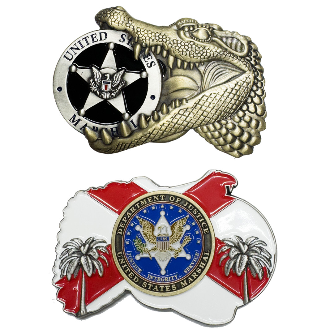 EL15-17 US Marshal USMS Challenge Coin Alligator Alcatraz Gator