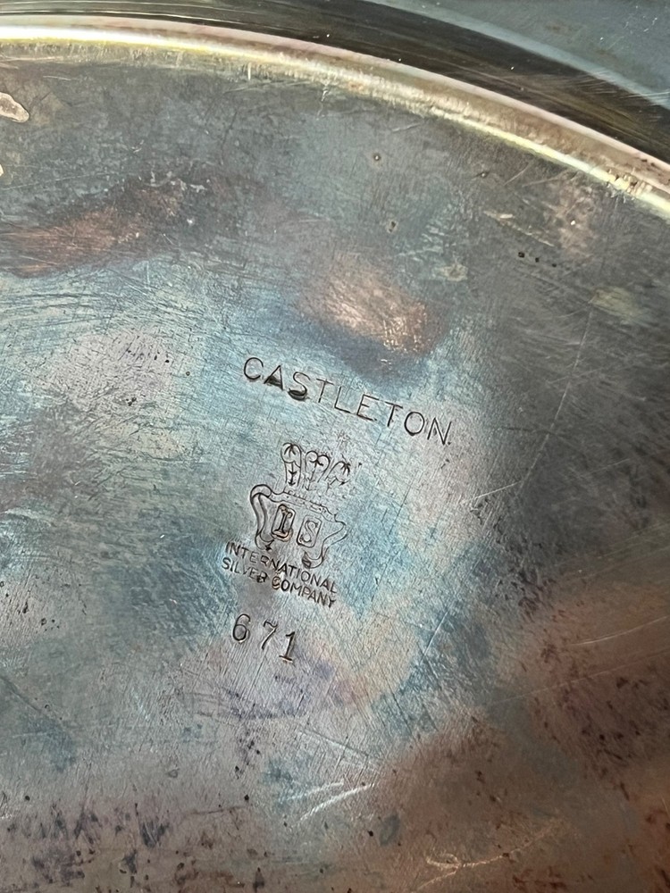 Castleton International Silver Company #671 12.25” Serving Tray, Round, Engraved