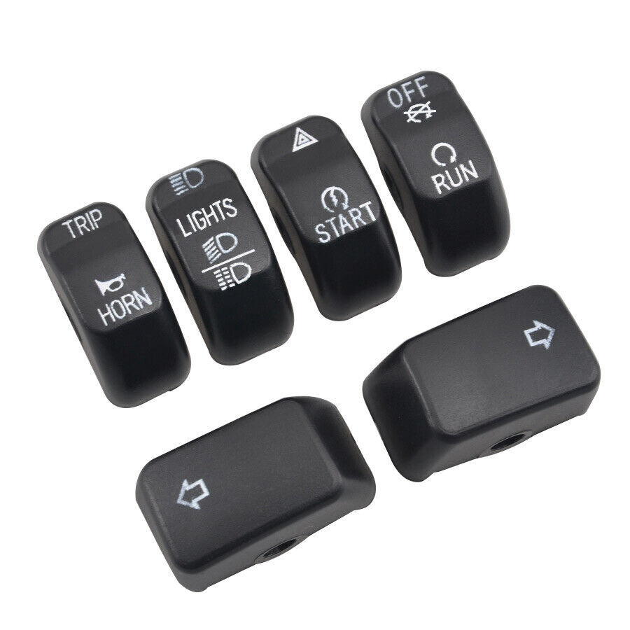1 Set Hand Control Switch Housing Button Covers Caps Front For Harley 2014-2019