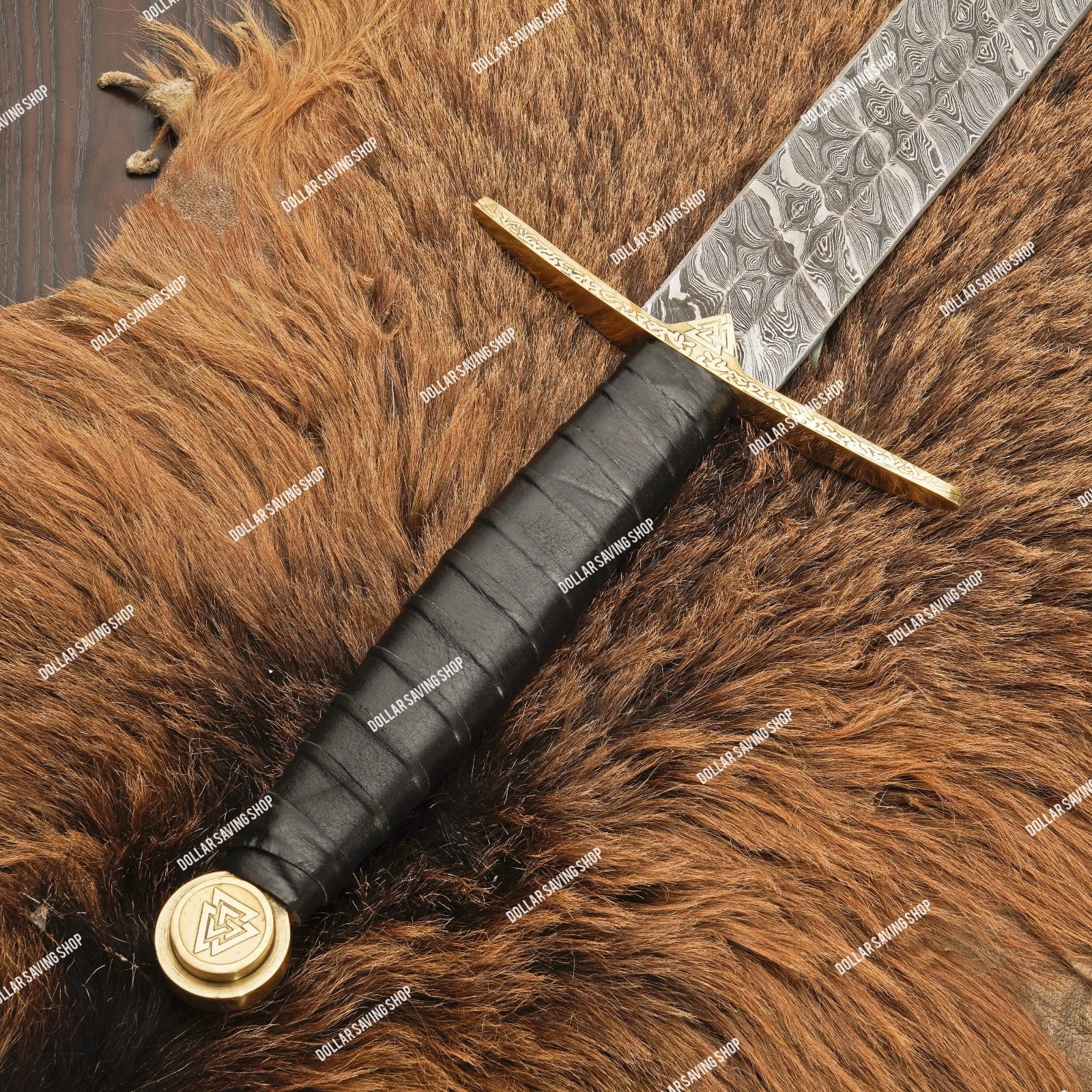 Damascus Steel Viking, Einherjar Blade of Valhalla / Norse Inspired long sword.