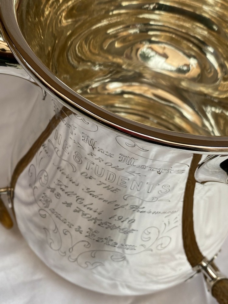 MAGNIFICENT 1920 GORHAM STERLING SILVER HORN 3 HANDLED TROPHY