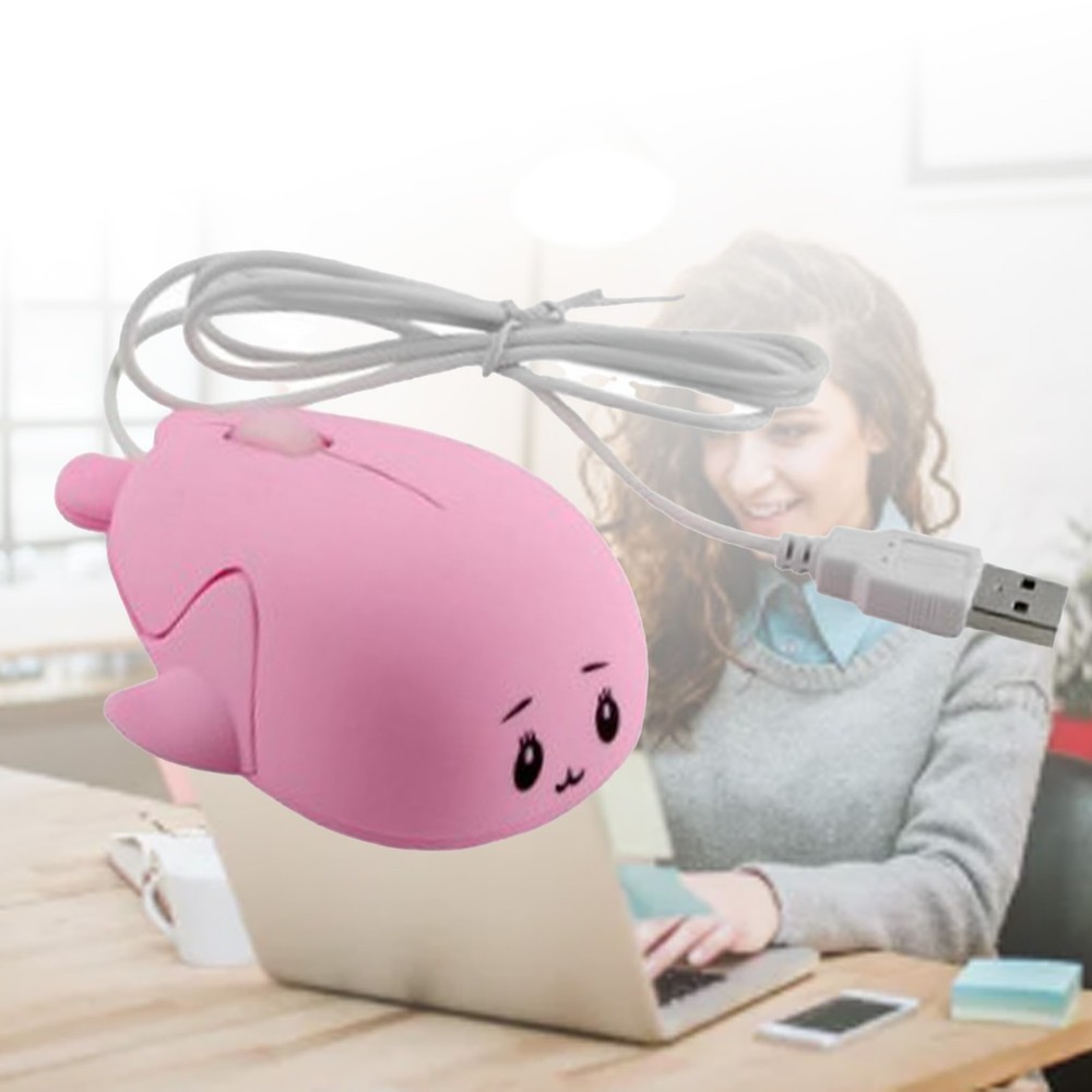 .›Cute Cartoon Wired Mouse Ergonomic Shape USB Computer Mouse With