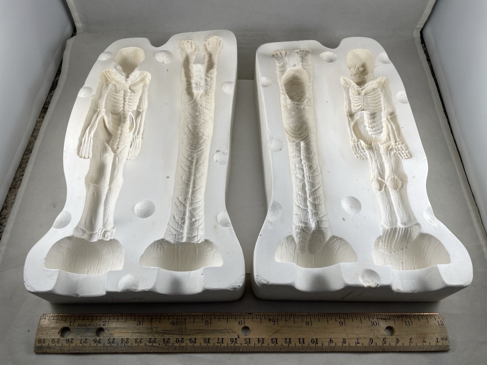 Nowell’s Inc Ceramic Casting Mold Skeleton & Mummy Figurine #NM-1797 Halloween