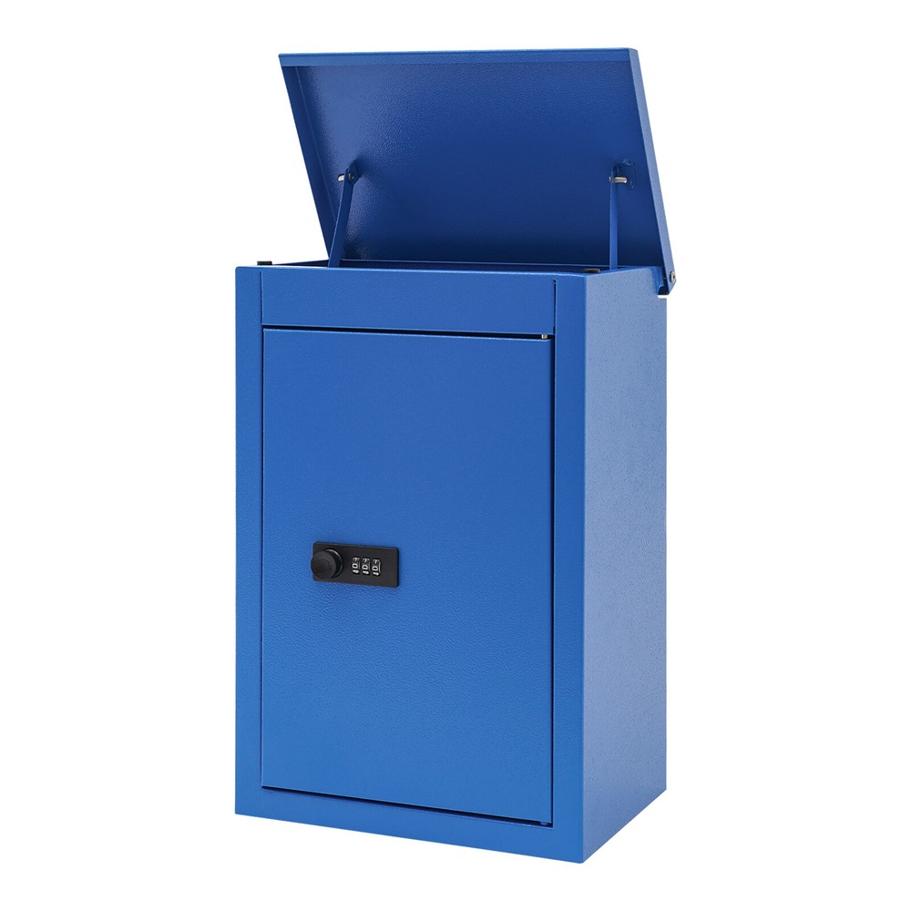 Modern Outdoor Waterproof Wall-mount Mailbox Blue Mailbox With Password Lock