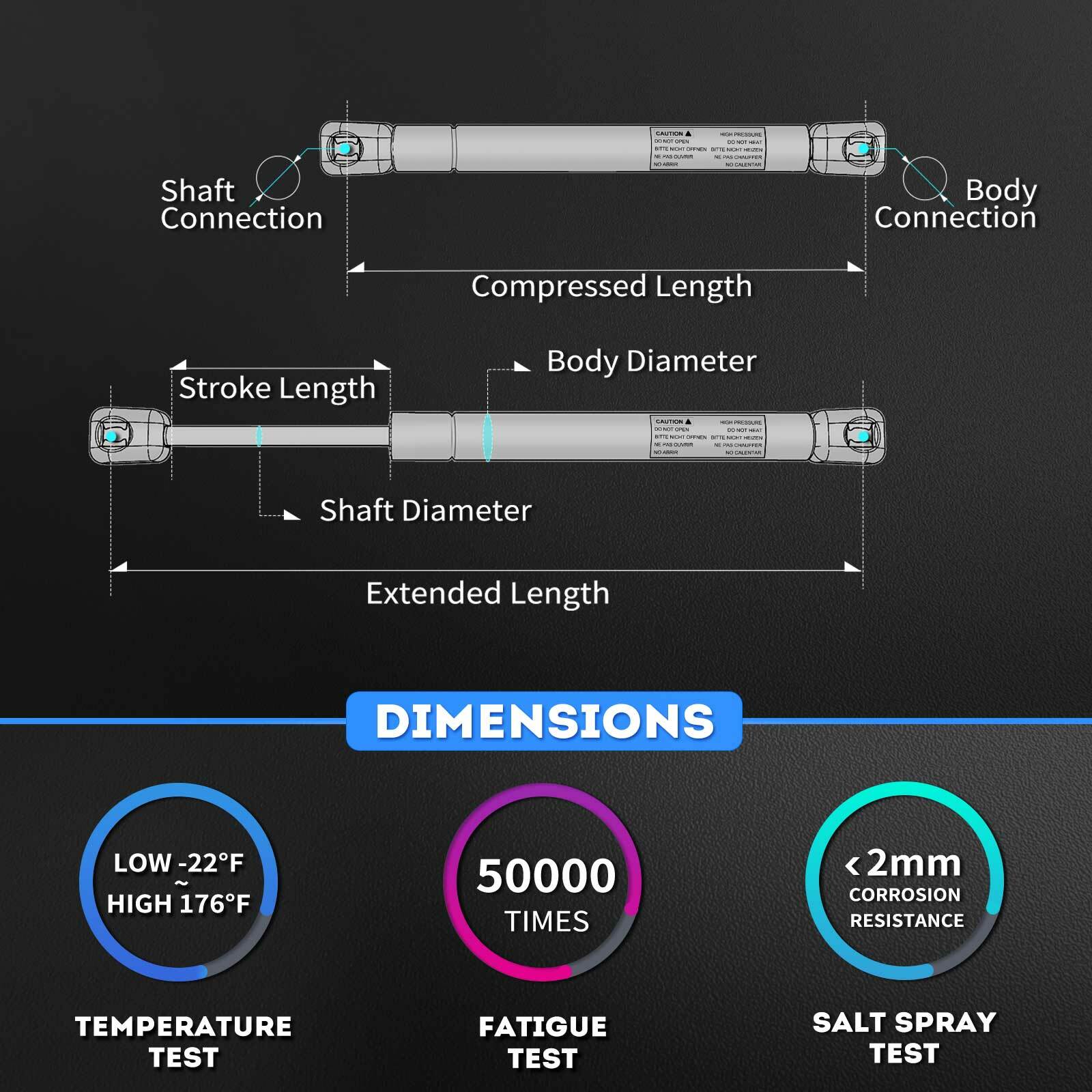Front Hood Lift Supports Shocks Struts for Jeep Grand Cherokee WK2 Dodge 11-22