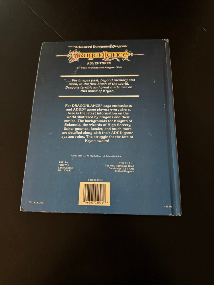 Advanced Dungeons & Dragons Dragonlance Adventures 2021 Sourcebook RPG BF3