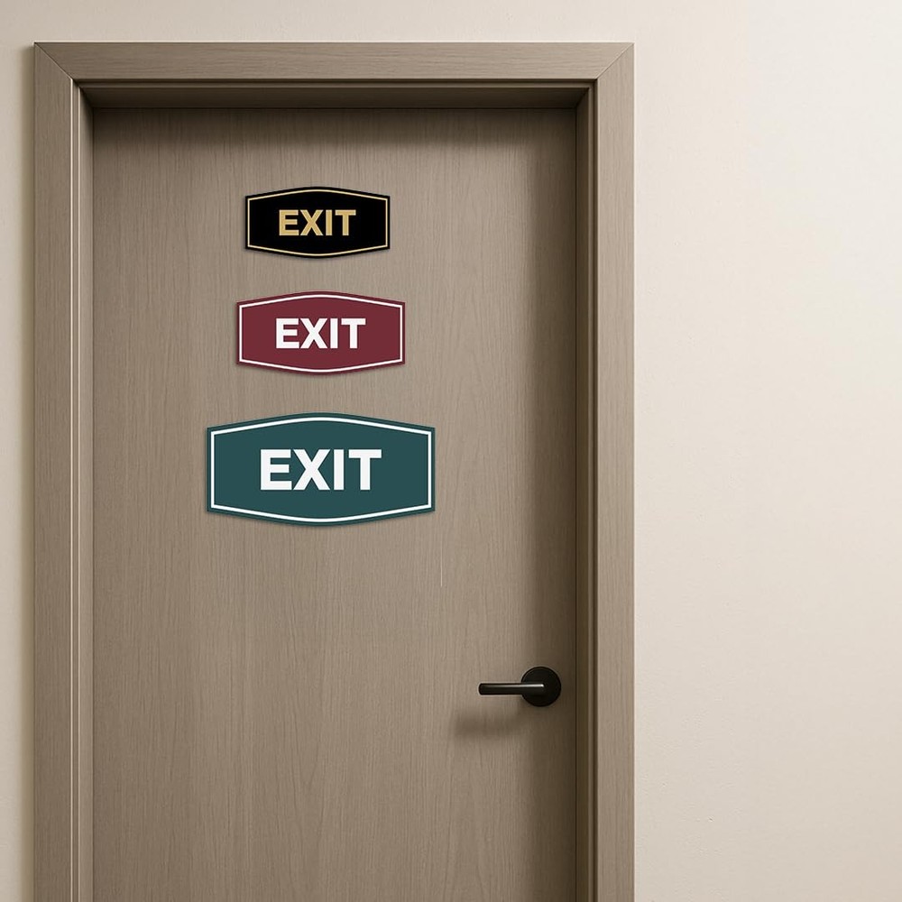 Fancy EXIT Sign Small Black/Gold 1 PC Door Wall Mount Display