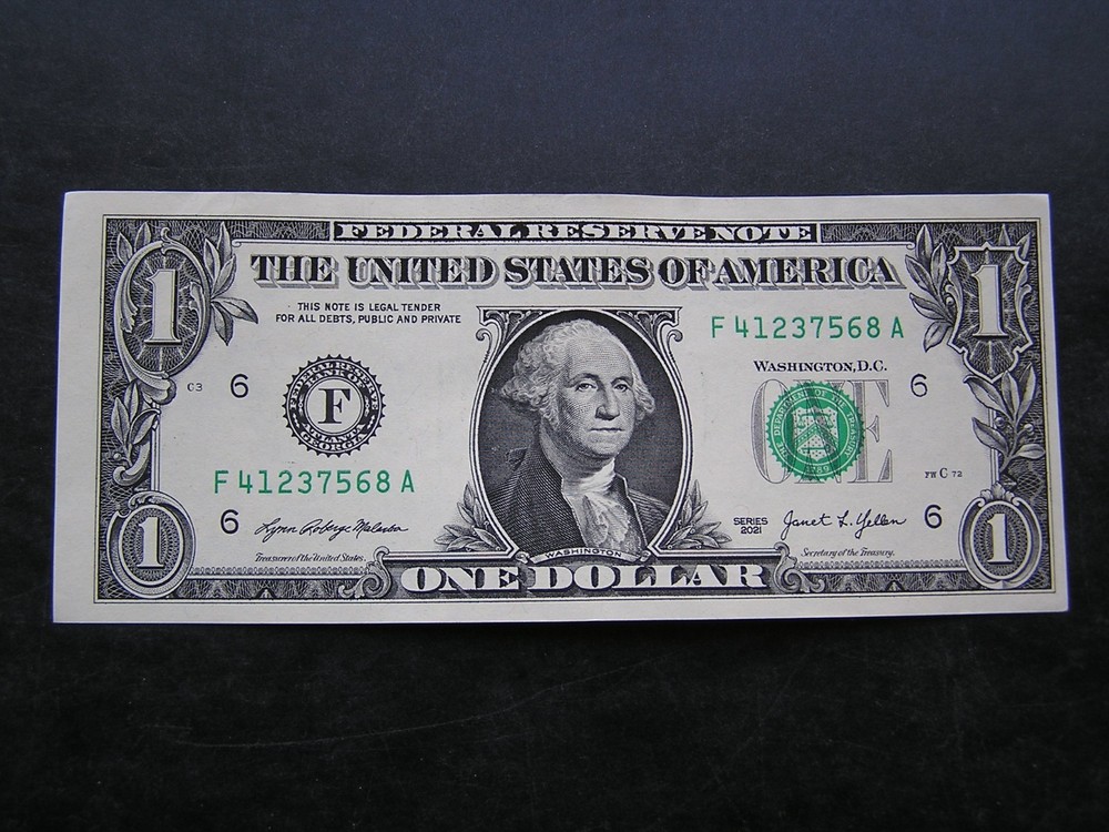 2  2021 $1 Dollar Bill Miscut Misaligned Error Notes One is also a Broken Ladder