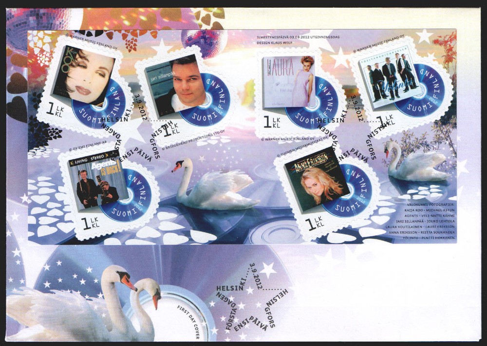 Finland FDC 2012 Music Nineties, Sheet, Mint