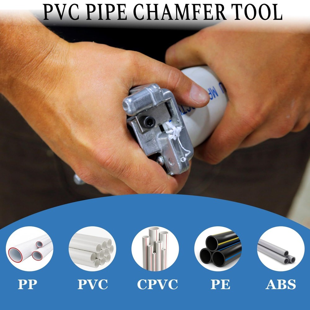 For PVC Pipe Reamer Deburring Tool for Plastic Pipe,Six Pipe Sizes W/Sharp Blade