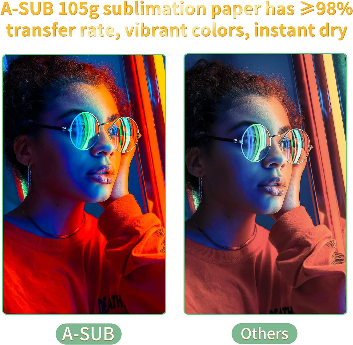 A-SUB Sublimation Paper 150 Sheets 8.5X11 105g for Inkjet Sublimation Printer