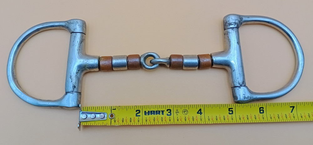 Copper Roller Snaffle D-Ring Training 5" Bit