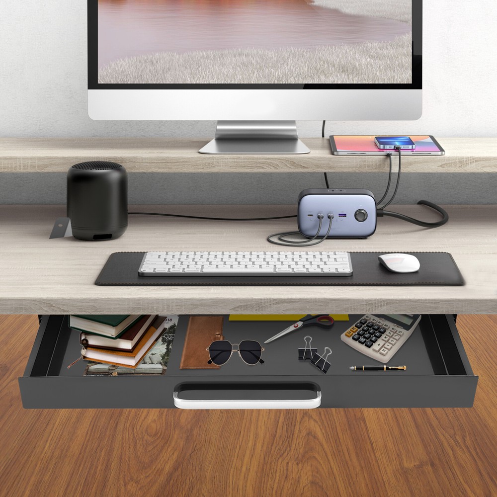 21.5” Under Desk Sliding Pull-Out Drawer – Smooth Storage Organizer
