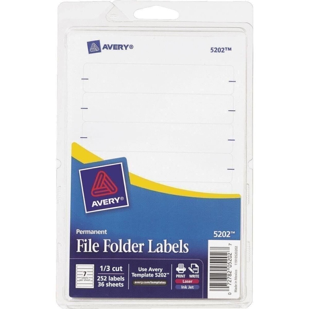 Avery Products 252Pk Wht Filing Label