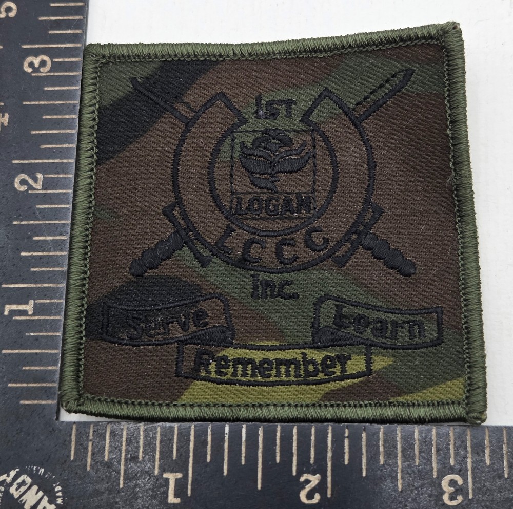 1st Logan LCCC Inc Patch Camo Tactical Morale Patch Serve Learn Remember Sew On