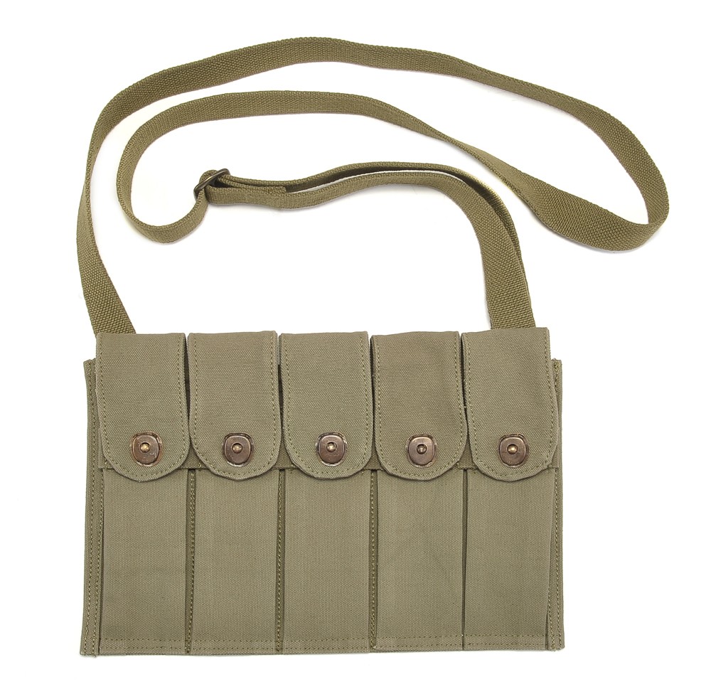 WW2 Rigger Made M1 Carbine 5 Cell Magazine Pouch with Shoulder Strap JT&L 1944
