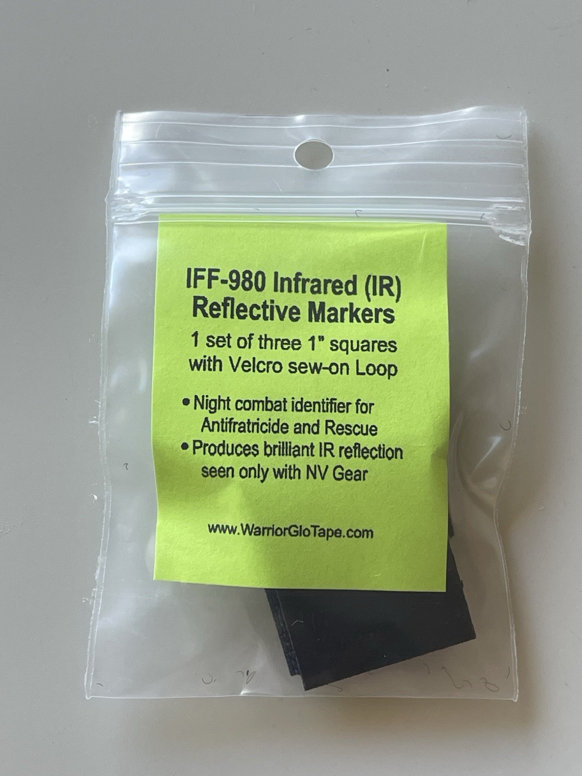 1" IR Squares X3 Patch Infrared IFF Marker USGI (Hook / Sew On Loop Back) - New