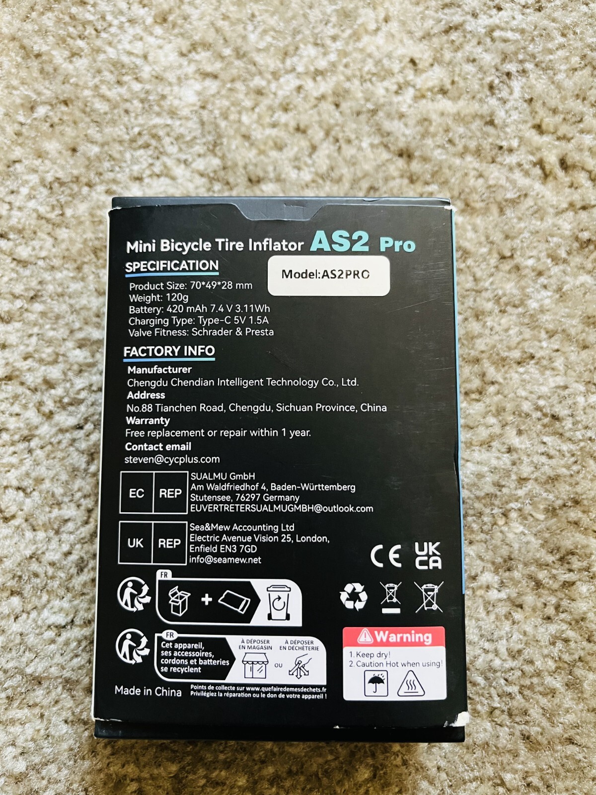 CYCPLUS AS2 Pro 120PSI Mini Bike Pump with Gauge - 2025 Updated Version