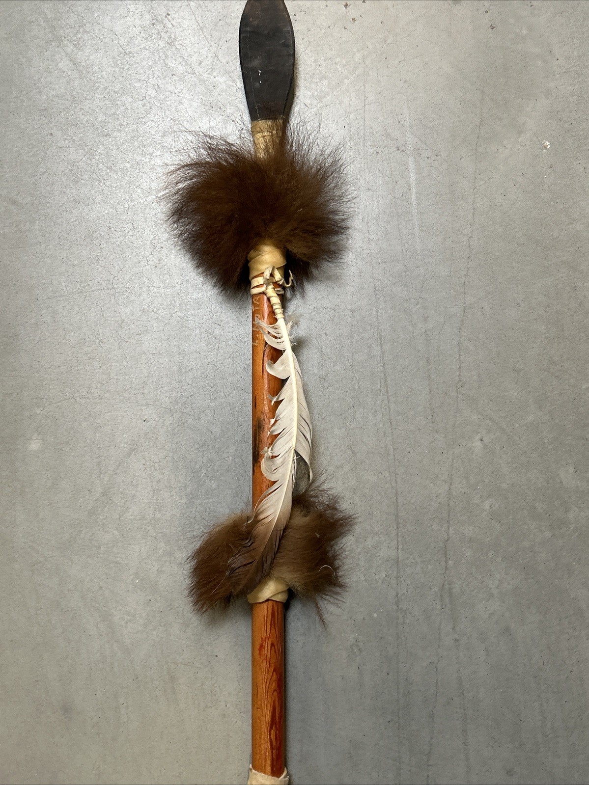 Vintage Native American Ceremonial Lance Spear Indian Lance 66” Replica L. Notah