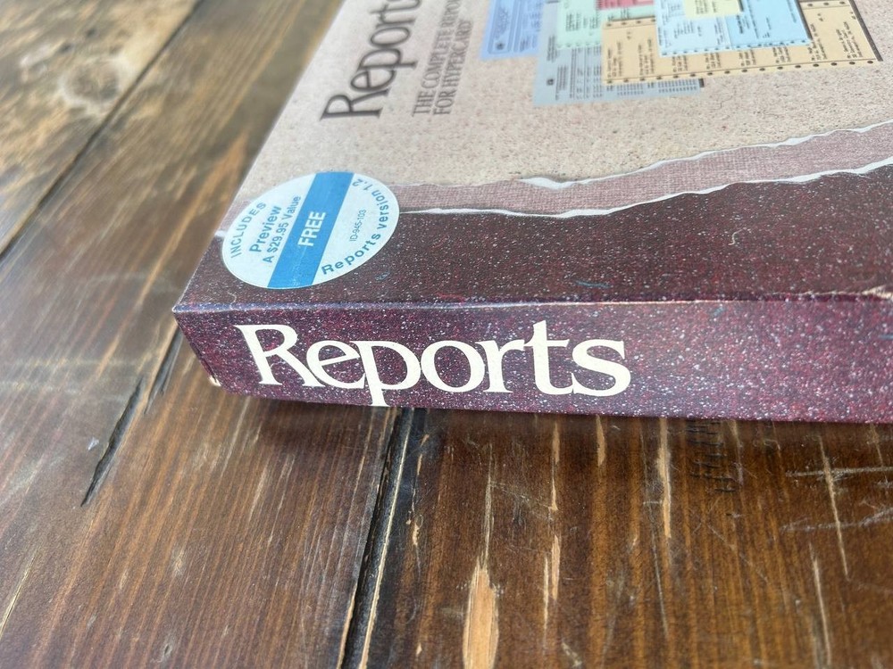 Reports 1.2 HyperCard Report Generator Macintosh Software Boxed