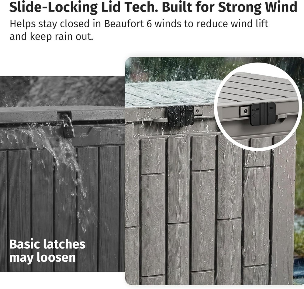 Modern 31 Gallon Outdoor Storage Solution - Lockable & User-Friendly Design