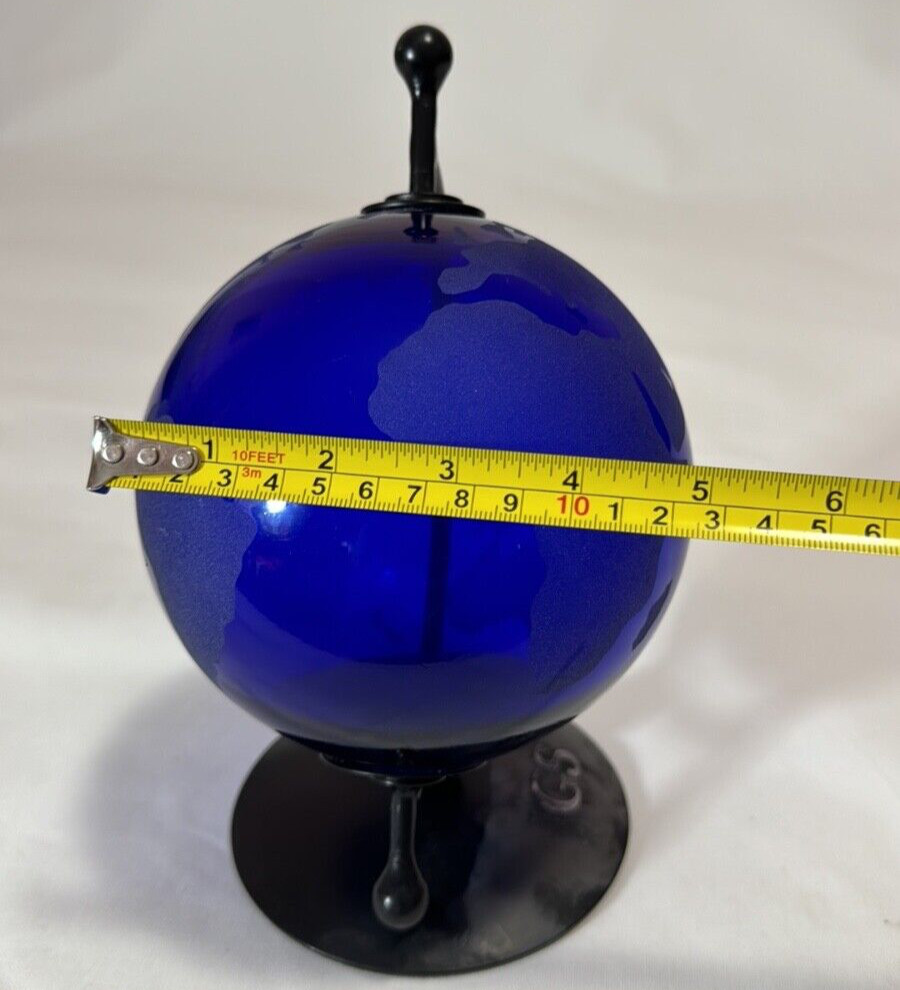 Vintage Cobalt Blue World Globe Map