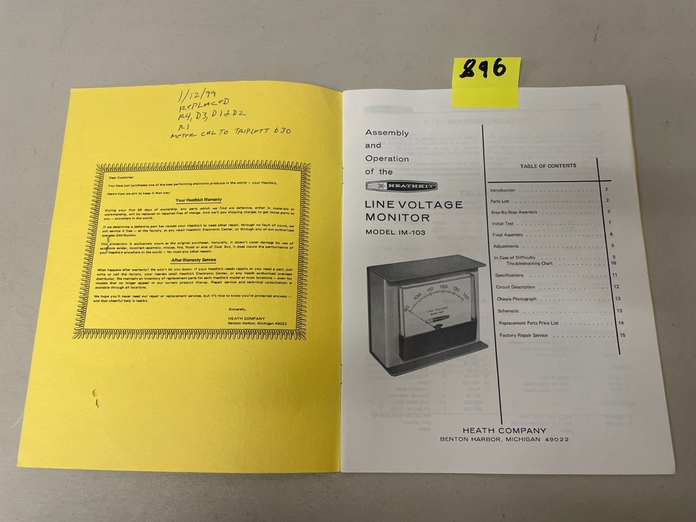 Vintage Heathkit IM-103 Assembly Manual – Instruction Guide