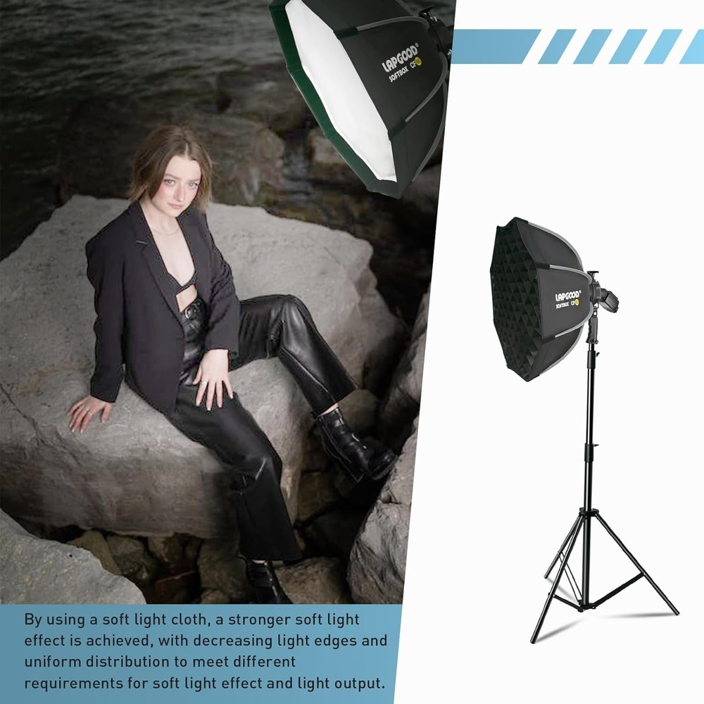 Bowens Mount Softbox 24''/60CM Handheld Quick Set-Up, S-Type Bracket Compatible