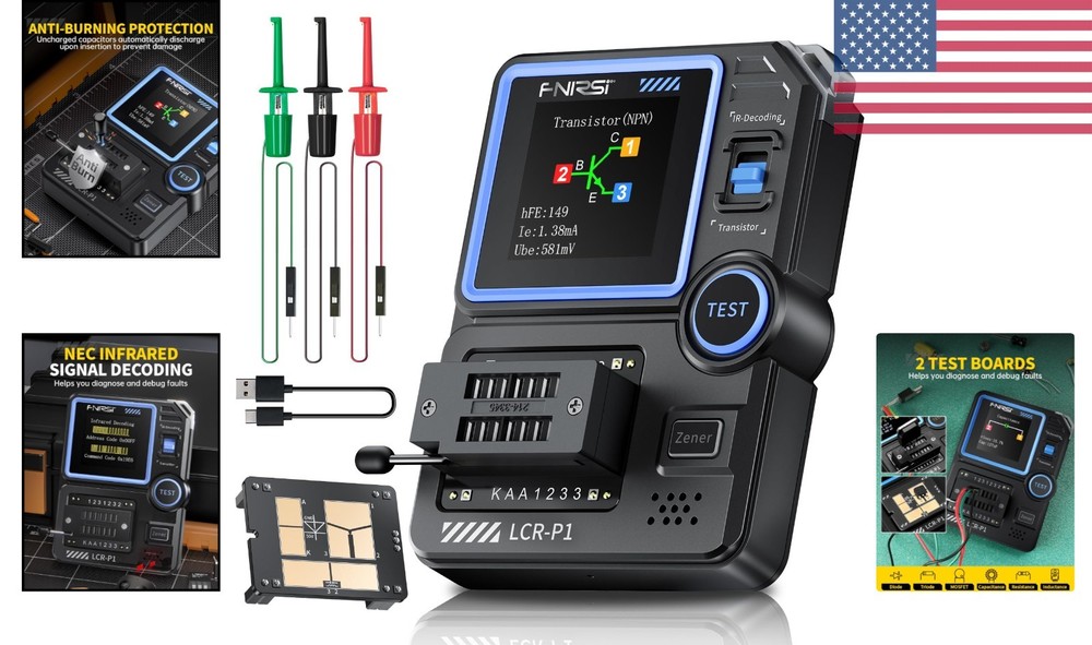 Advanced Transistor and Capacitor Measurement Tool with Enhanced Safety Features