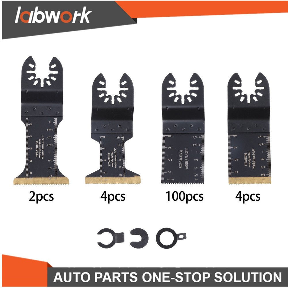 Labwork 110PCS 4 Type Universal Titanium Oscillating Saw Blades Multitool Blades