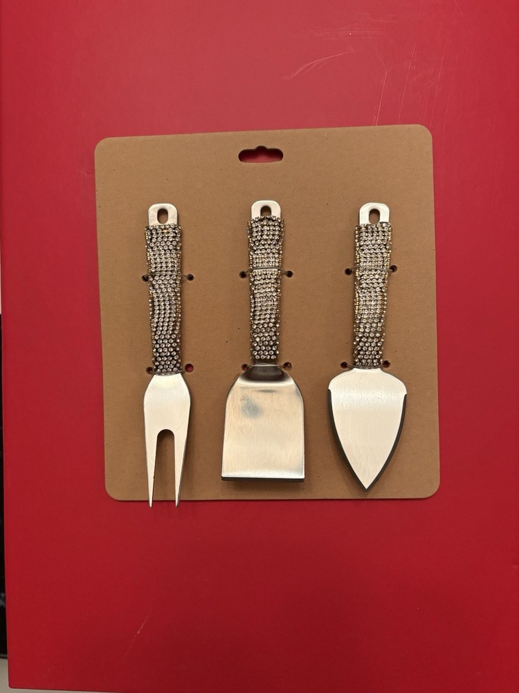 Cheeseboard Utensil Set with Rhinestone Handle