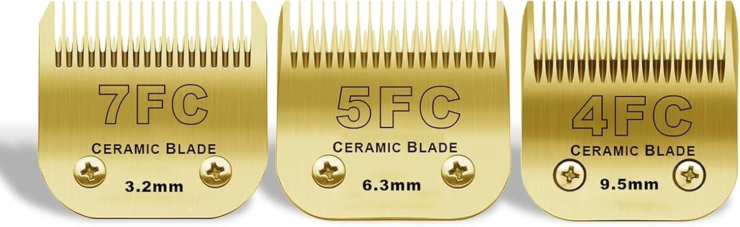 7FC/5FC/4FC Detachable Pet Dog Grooming Clipper Ceramic Blades Set,Compatible wi