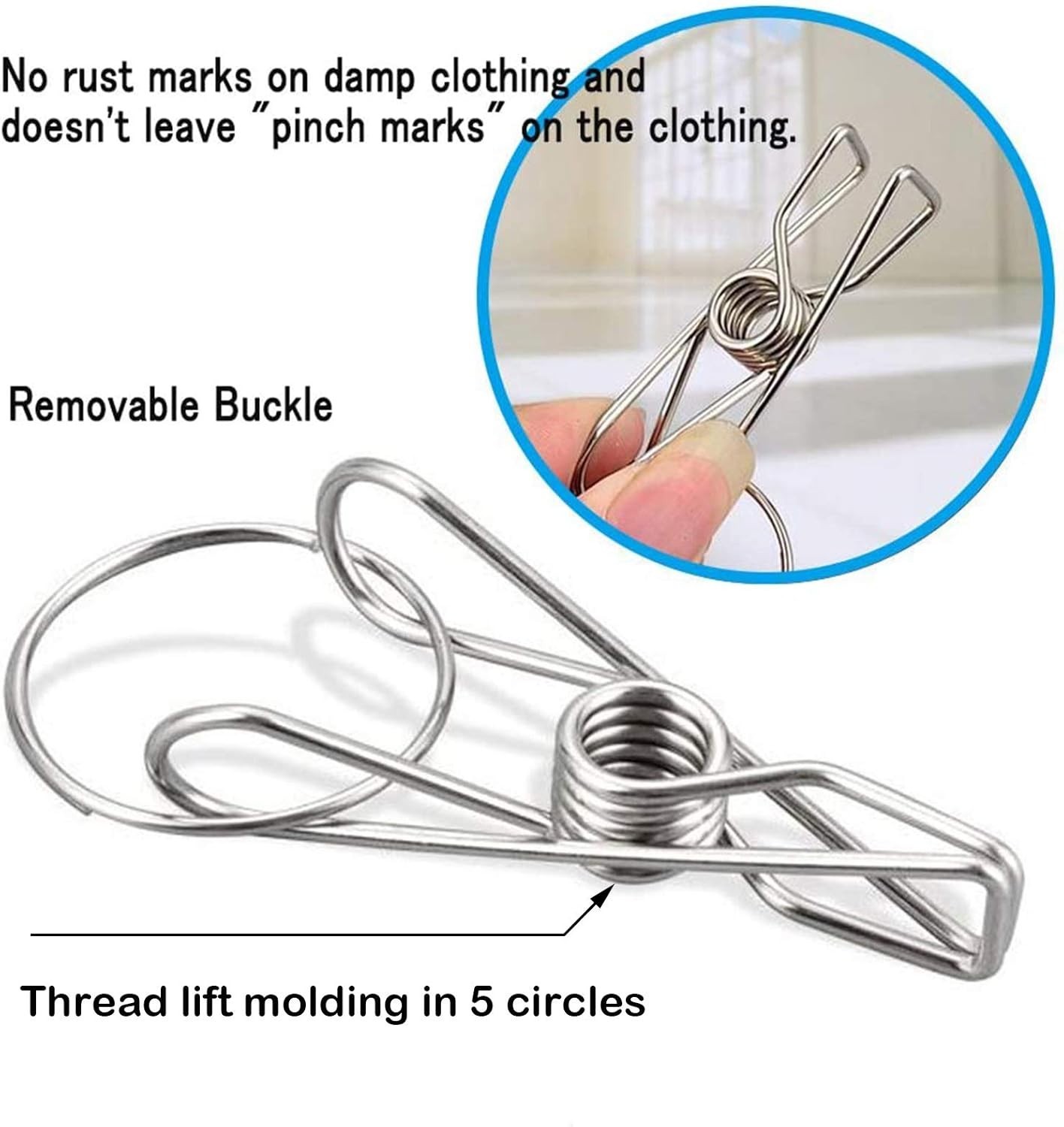 2 Pack Stainless Steel round Hanging Drying Rack with 20 Clips for Drying Socks,