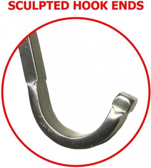 Erva Adjustable Double Shepherd Hook, Black, 4' 6" to 7'H