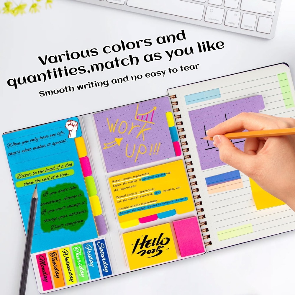 402 Sheets Sticky Notes Set,Multicolor Self-Stick Index Divider Memo,Adhesive...