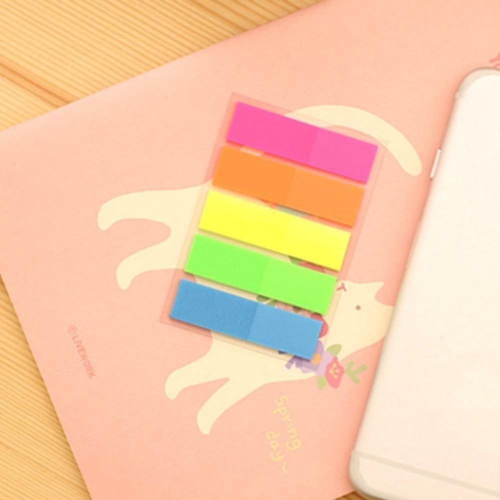 100Pcs Fluorescence Sticky Notes Memo Flags For Bookmark Sticker