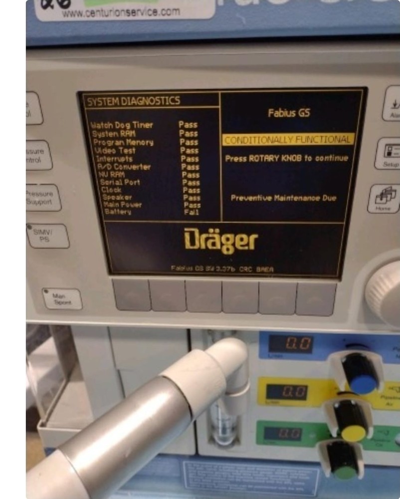 Drager Fabious GS Premium Anesthesia Machine "3.37B Software Version" (APX174)