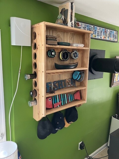 fly rod/reel display cabinet