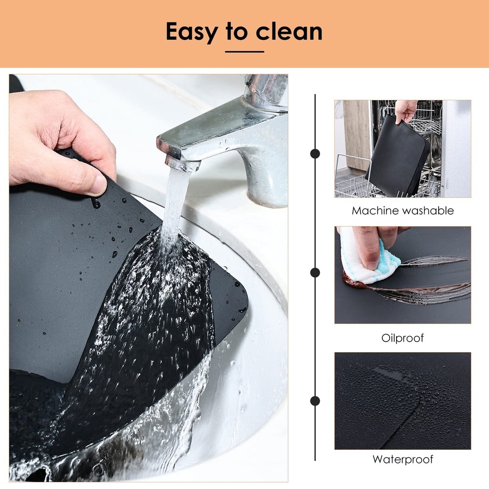 KitchenRaku Extra Large Silicone Mat for Kitchen Worktop Protector, Thickened...