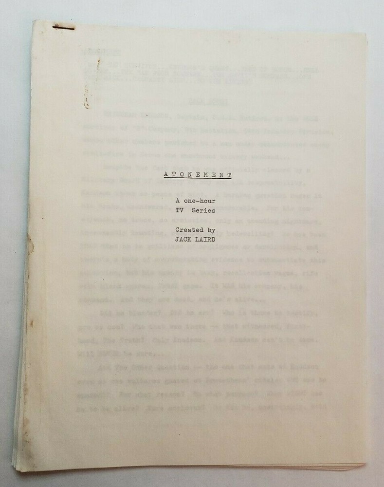 ATONEMENT / Jack Laird Unproduced One-Hour Television Series Presentation Script