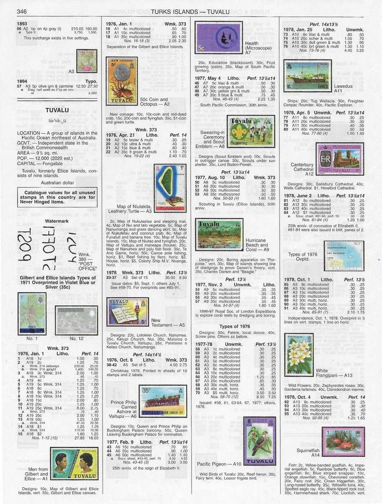 Tuvalu SCOTT 2026 STAMP CATALOGUE pages