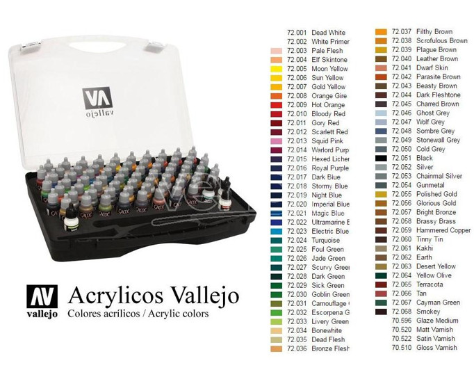 Vallejo GAME COLOR CASE (72 Game Colors)