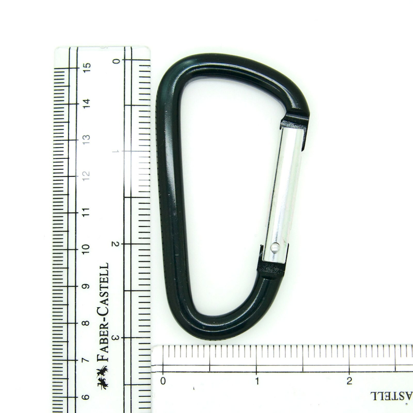 Pack of 6 pcs 3" Aluminum Carabiner Spring Belt Clip Key Chain D Shape Black