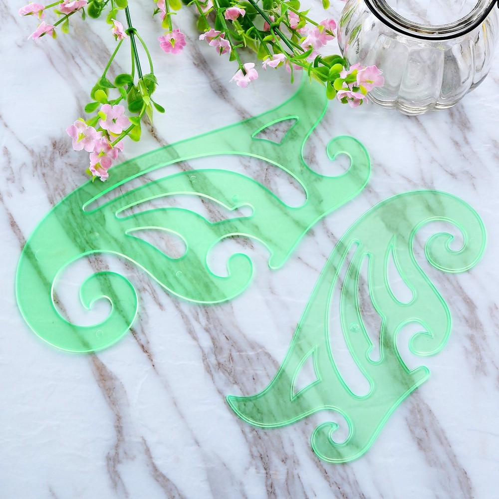 6 Pieces Plastic French Curve Ruler Multi-Function Comic Template Tool Set